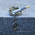 Portable Silver Color Pocket Watch Shape Ashtray Metal Ashtray With Key Chain